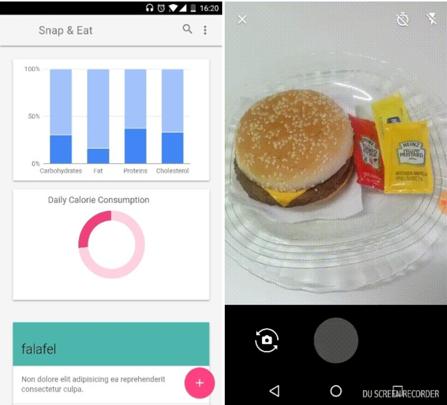 Snap and Eat app screenshot